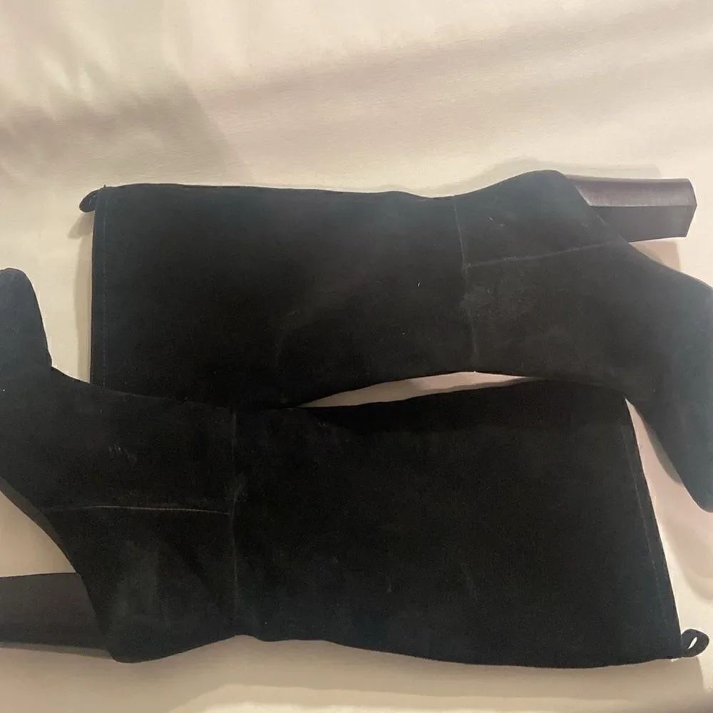 Treasure & Bond Black Pointed Toe Suede Below Knee High 6.5 - Picture 8 of 10